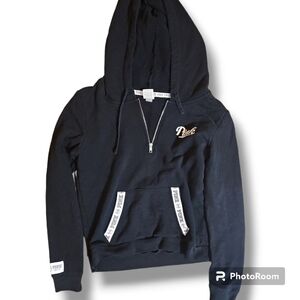 MED Pink by Victoria's secret black 3/4 zip hoodie